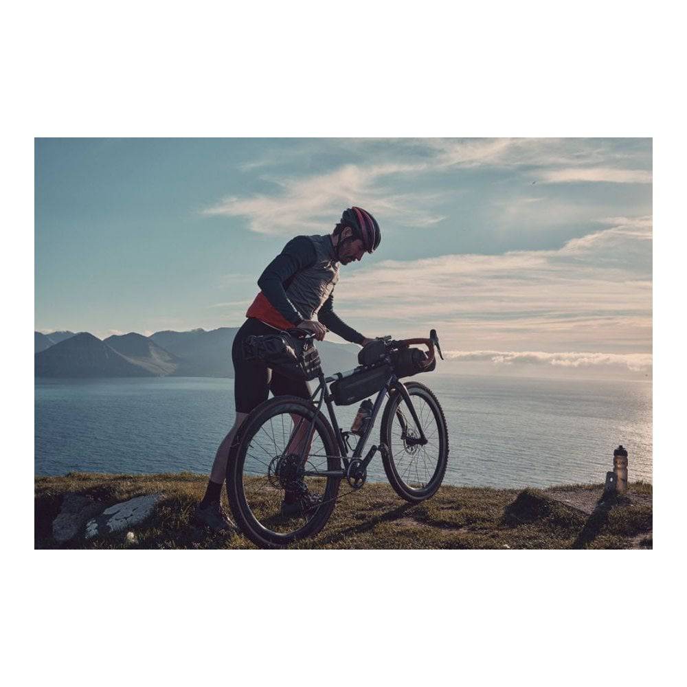 Brooks Scape waterproof top tube bag in mud green with reflective details for bike accessories, compact and durable.