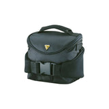 Topeak Tourguide Compact Bar Bag in black with QuickClick bracket and rain cover, designed for bike accessories.