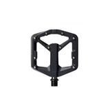 Crank Brothers Stamp 3 flat pedal with adjustable pins for enhanced grip and durability, shown with metal body and textured surface.