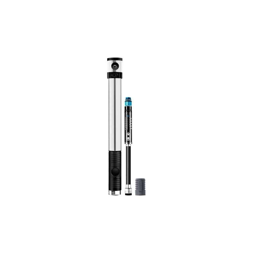 Crank Brothers Klic HV hand pump with hidden hose for high volume bike tires, compact bike pump accessory.