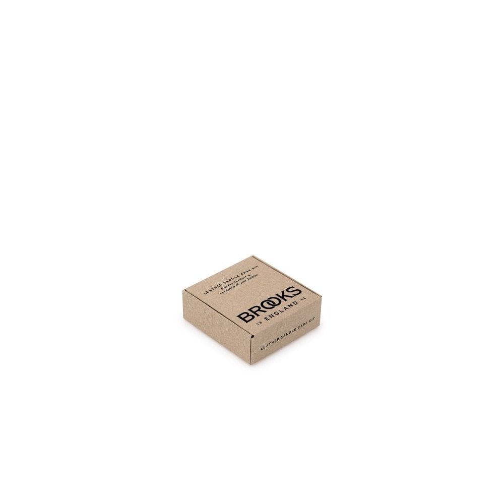 Brooks Leather Saddle Care Kit in silver with Proofide dressing and spanner for leather maintenance and saddle upkeep.