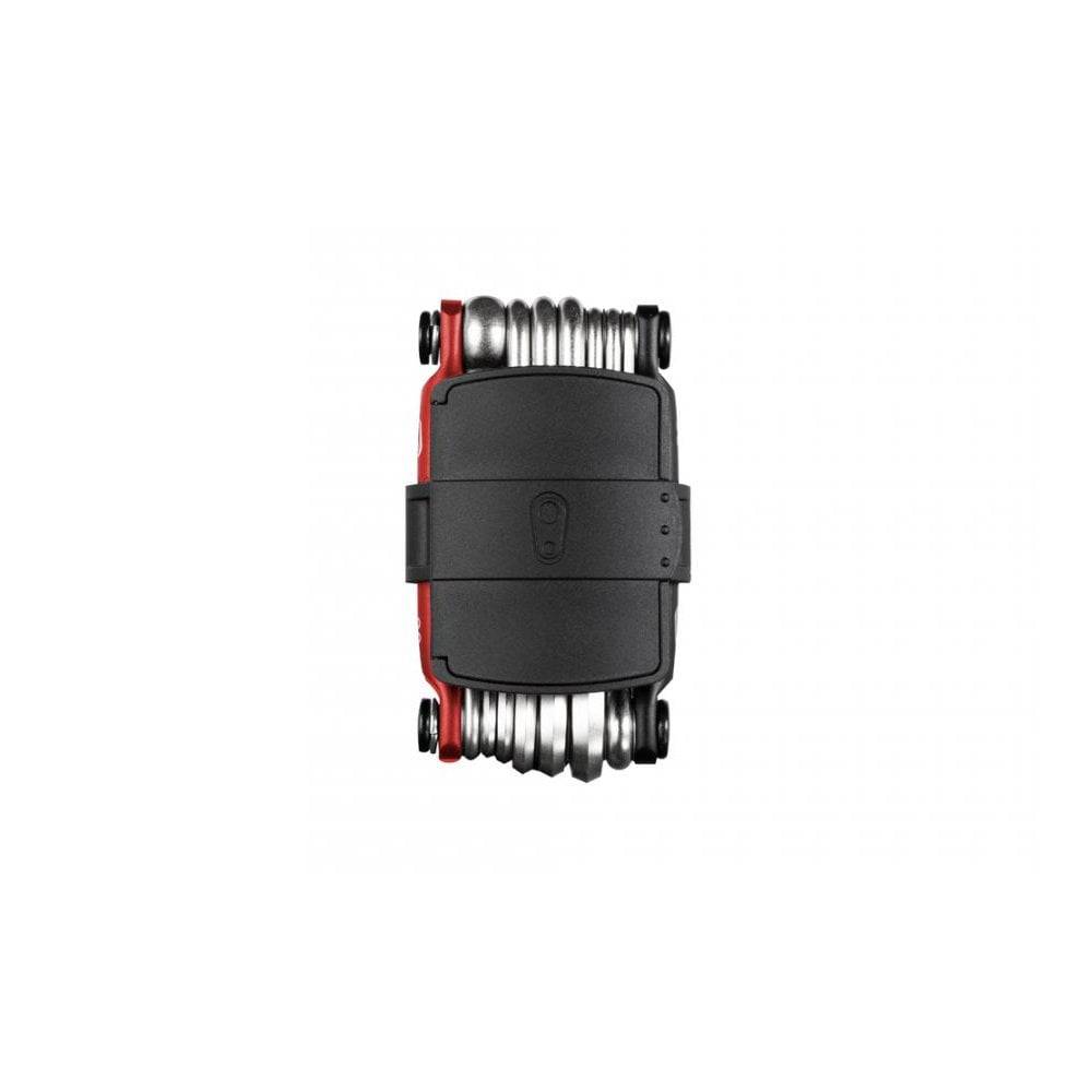 Crank Brothers Multi 20 bike multi-tool with tyre plug and chain tool, showcasing its compact, versatile workshop design.