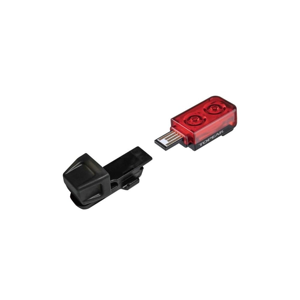 Topeak Powerlux USB rechargeable bike light combo with Front Headlux 100 and Taillux 25 in black, mounted on a bike.