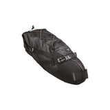 Topeak BackLoader bikepacking seat bag with water-resistant fabric and quick-release mounting system for secure storage.