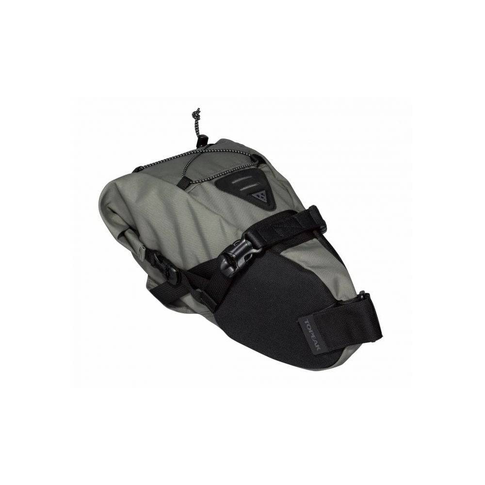 Topeak BackLoader bikepacking seat bag with water-resistant material and quick-release mounting system for secure storage