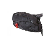 Topeak BackLoader bikepacking seat bag, water-resistant quick-release storage accessory mounted on bike saddle.