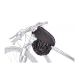 Topeak Toploader green bikepacking top tube bag with rain cover, 0.75L capacity, designed for bicycle accessories.