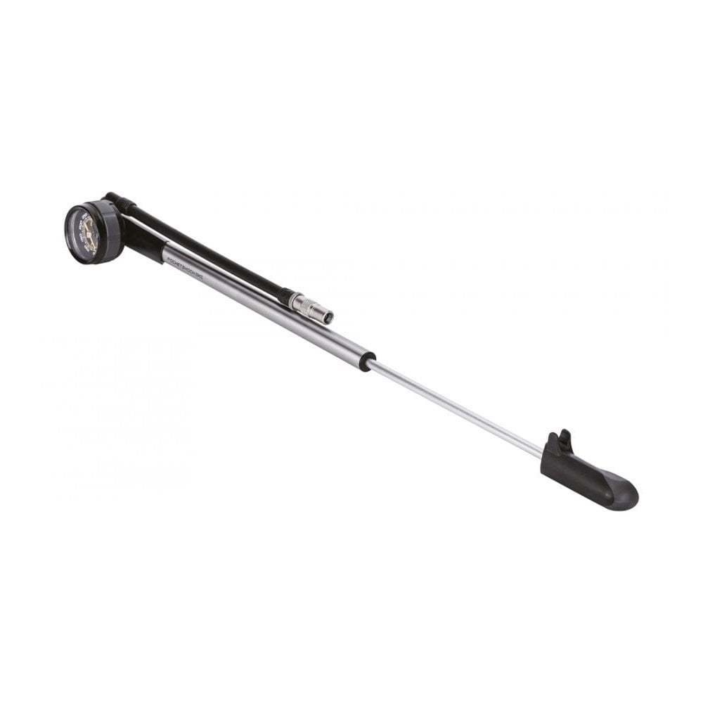 Topeak Pocket Shock DXG hand pump with pressure gauge for suspension forks and shocks, compact bike pump accessory