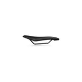 Fizik Terra Argo X3 gravel bike saddle with short-nose design and cut-out for comfort, shown on a bicycle component.