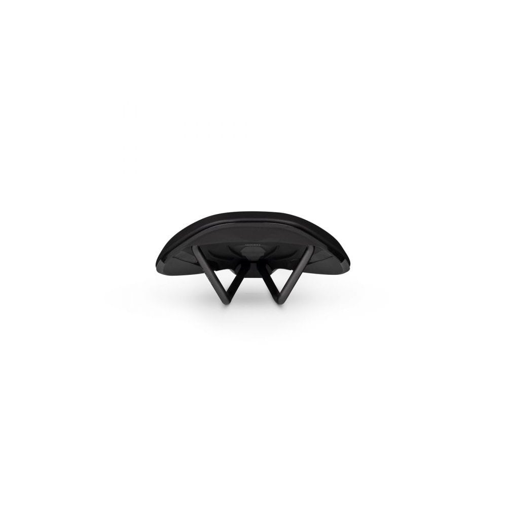 Fizik Terra Argo X3 gravel bike saddle with short-nose design, cut-out for comfort, mounted on a bike component.