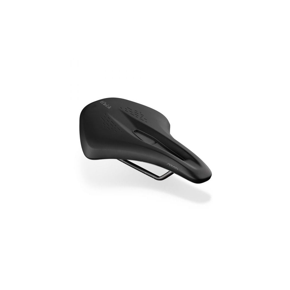 Fizik Terra Argo X3 gravel bike saddle with short-nose design and cut-out for enhanced comfort on cycling components