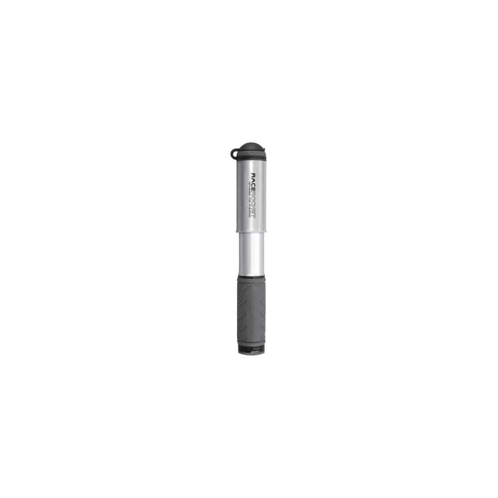 Topeak Race Rocket portable bike hand pump with Presta and Schrader valve adapters, compact cycling accessories for inflation tasks