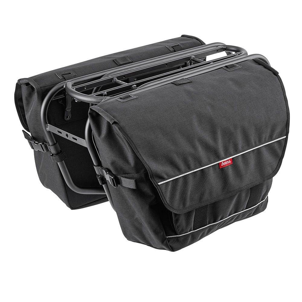 Benno Bikes Large Utility Pannier Bag with multiple compartments for bike storage and carrying accessories.
