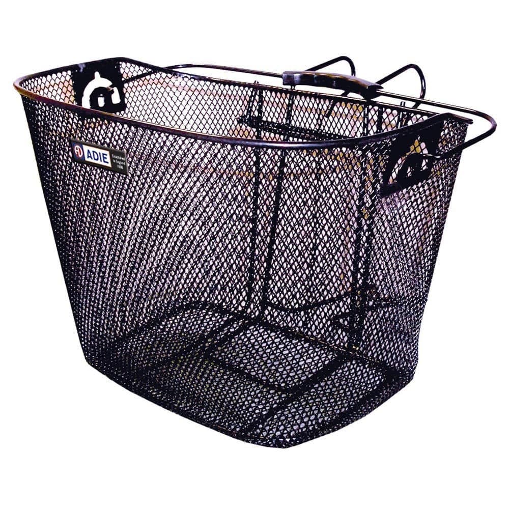Adie front mesh basket with holder for road and mountain bikes, bicycle accessory for storage and convenience.
