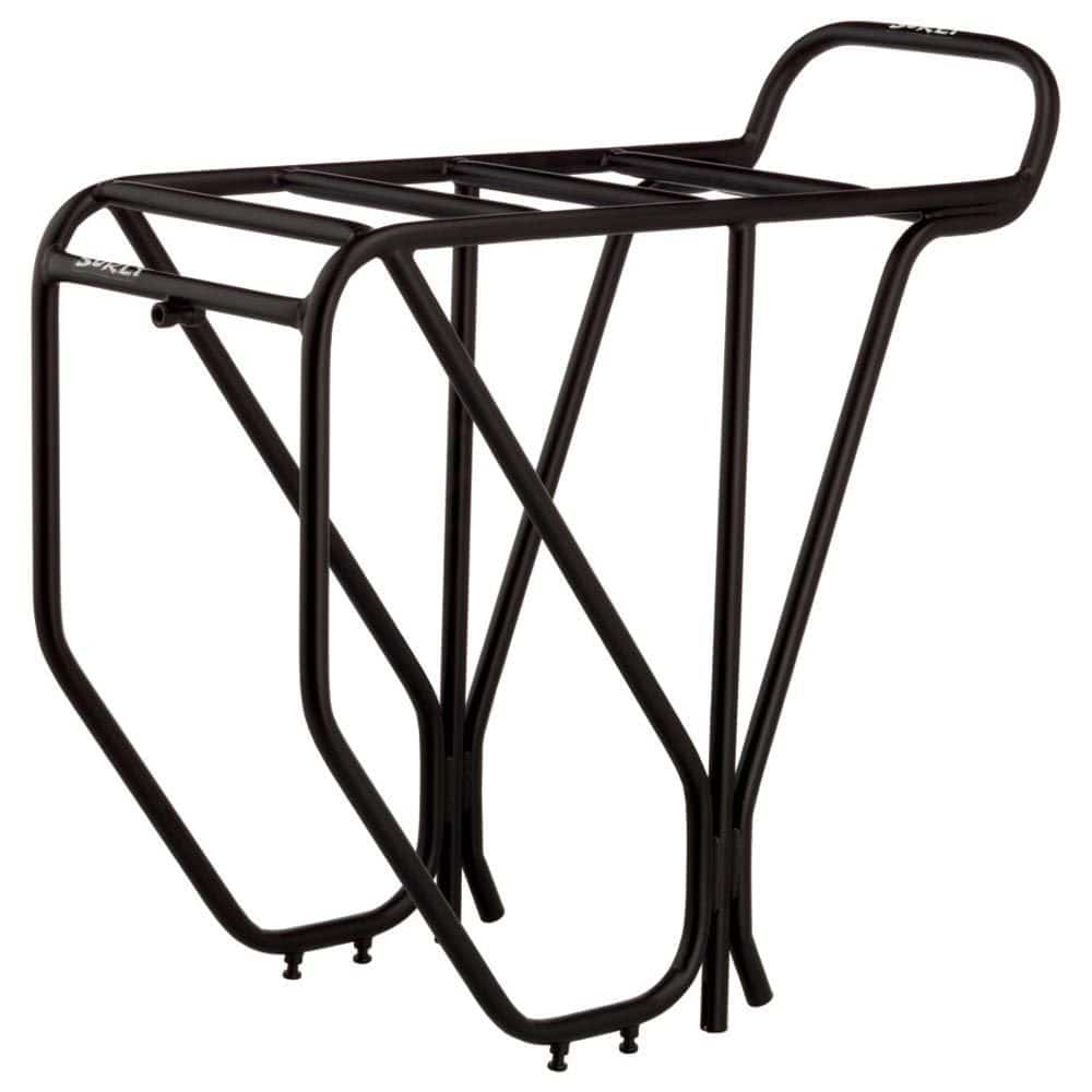 Surly rear bike rack for 26-inch or 700c frames, adjustable touring rack for bike accessories and cargo.