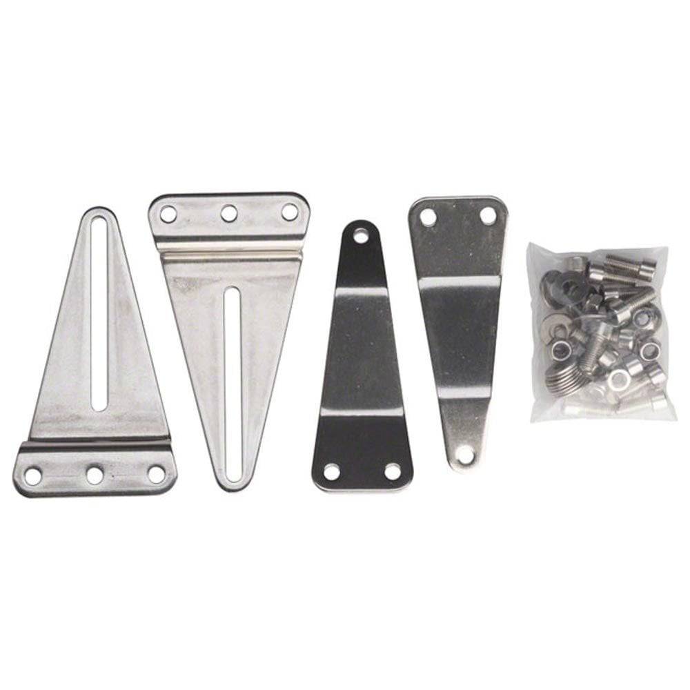 Surly Front Rack Plate Kit 1, durable bike frame mount for cargo racks, shown attached to a bicycle frame.