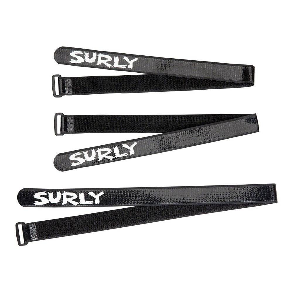 Surly Whip Lash Gear Strap Set with adjustable nylon bike frame mounts and securing straps for bike gear management.