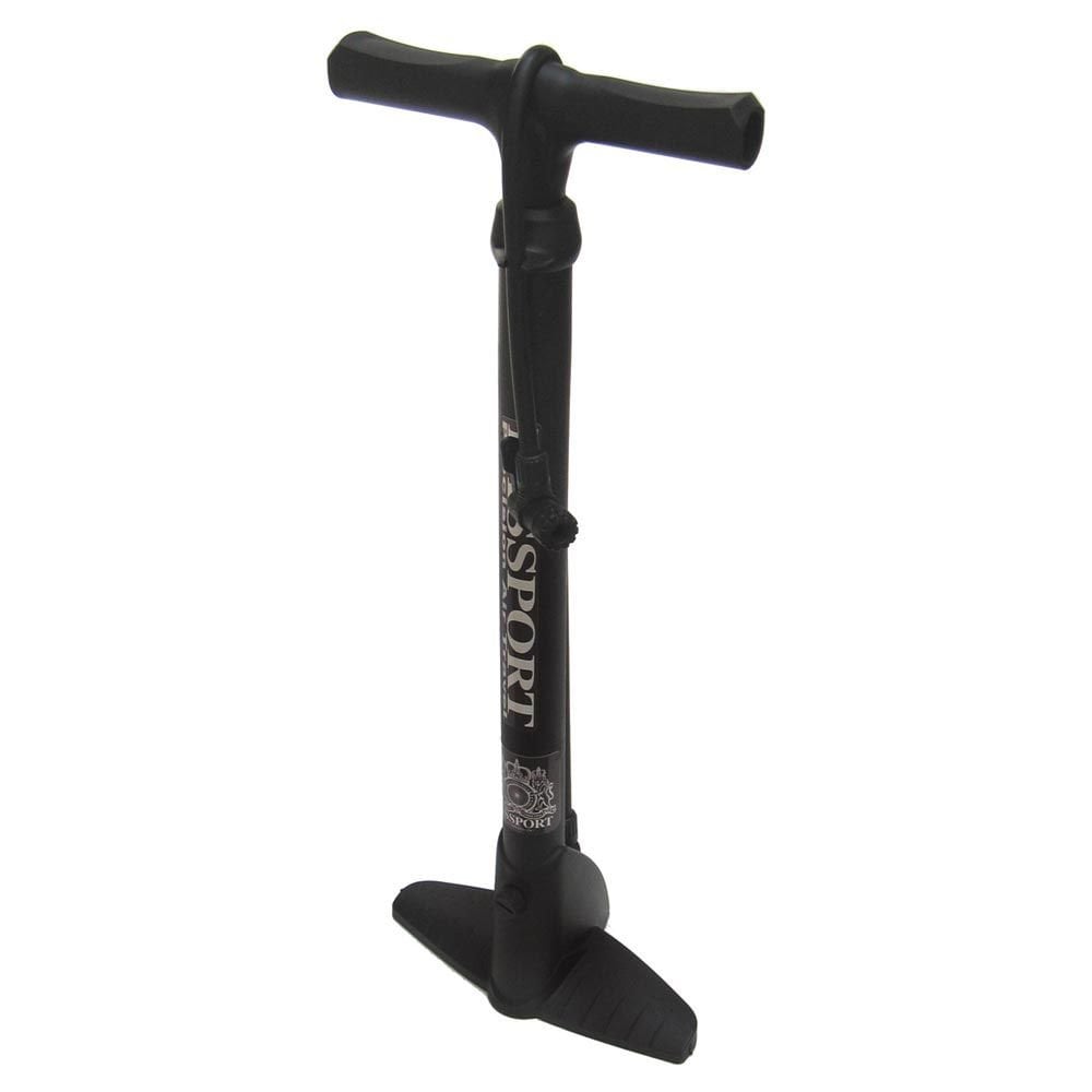 Passport Resin Floor Pump for tire inflation, durable track pump with ergonomic handle and digital gauge for efficient use.