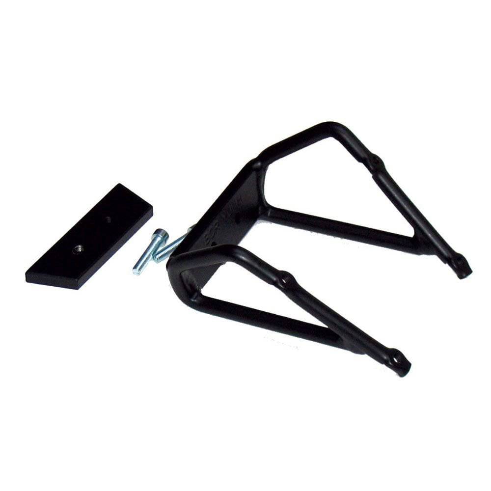 Passport Passport Double Back Mount for two bottle cages on saddle rails, bike accessory in black metal with mounting hardware.