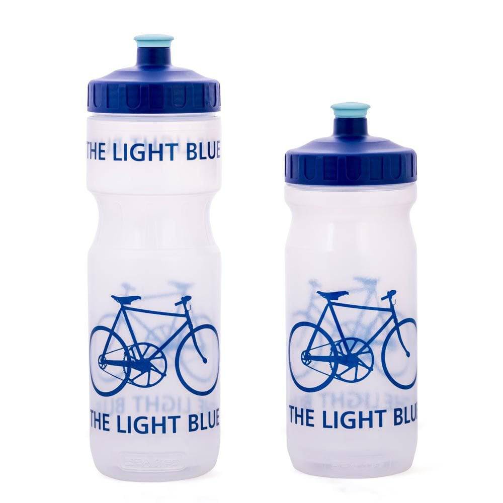 Light Blue BPA-free leak-proof sports water bottles in light blue, 600ml and 800ml sizes, featuring the Bottles logo.
