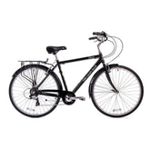 Light Blue Chesterton 7-speed city hybrid bike with rear carrier, mudguards, and a lightweight frame for urban commuting.