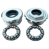 YSY Cup Set Loose Ball Bottom Bracket with sealed bearings, silver finish, for 24Tpi English threaded bicycle components.