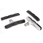 Fibrax SH-750 bike brake pads with alloy shoes and spare inserts, designed for reliable braking performance.