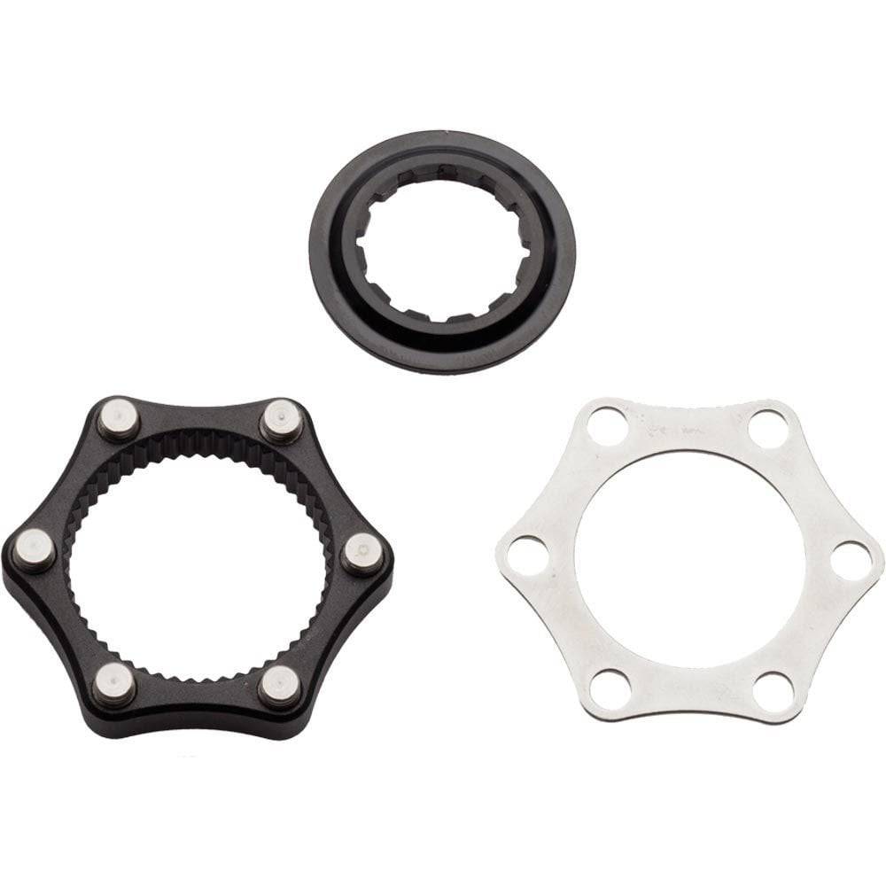 Problem Solvers Centre-Lock hub converter adapter for 6-bolt rotors, compatible with disc brake components and accessories.