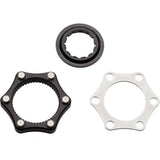 Problem Solvers Centre-Lock hub converter adapter for 6-bolt rotors, compatible with disc brake components and accessories.