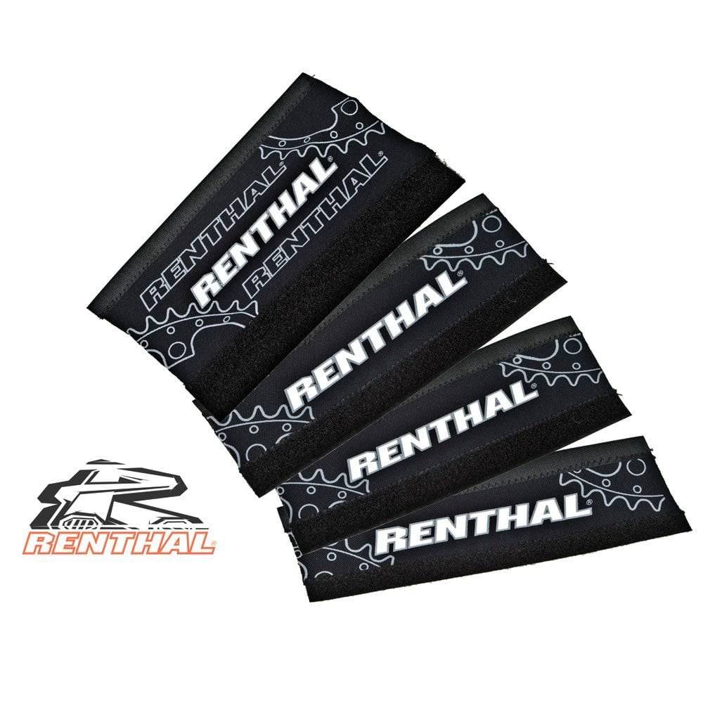 Renthal Padded Cell Chainstay Protector with Velcro on a bike frame, providing protective padding for chainstay areas.