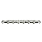 SunRace CN10A bike chain showing silver metal links, designed for durable and smooth drivetrain performance on bicycles.