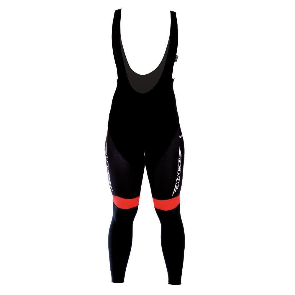 Halo Logo long bib tights for cycling with reflective details and carbon H Pad, designed for comfort and visibility.