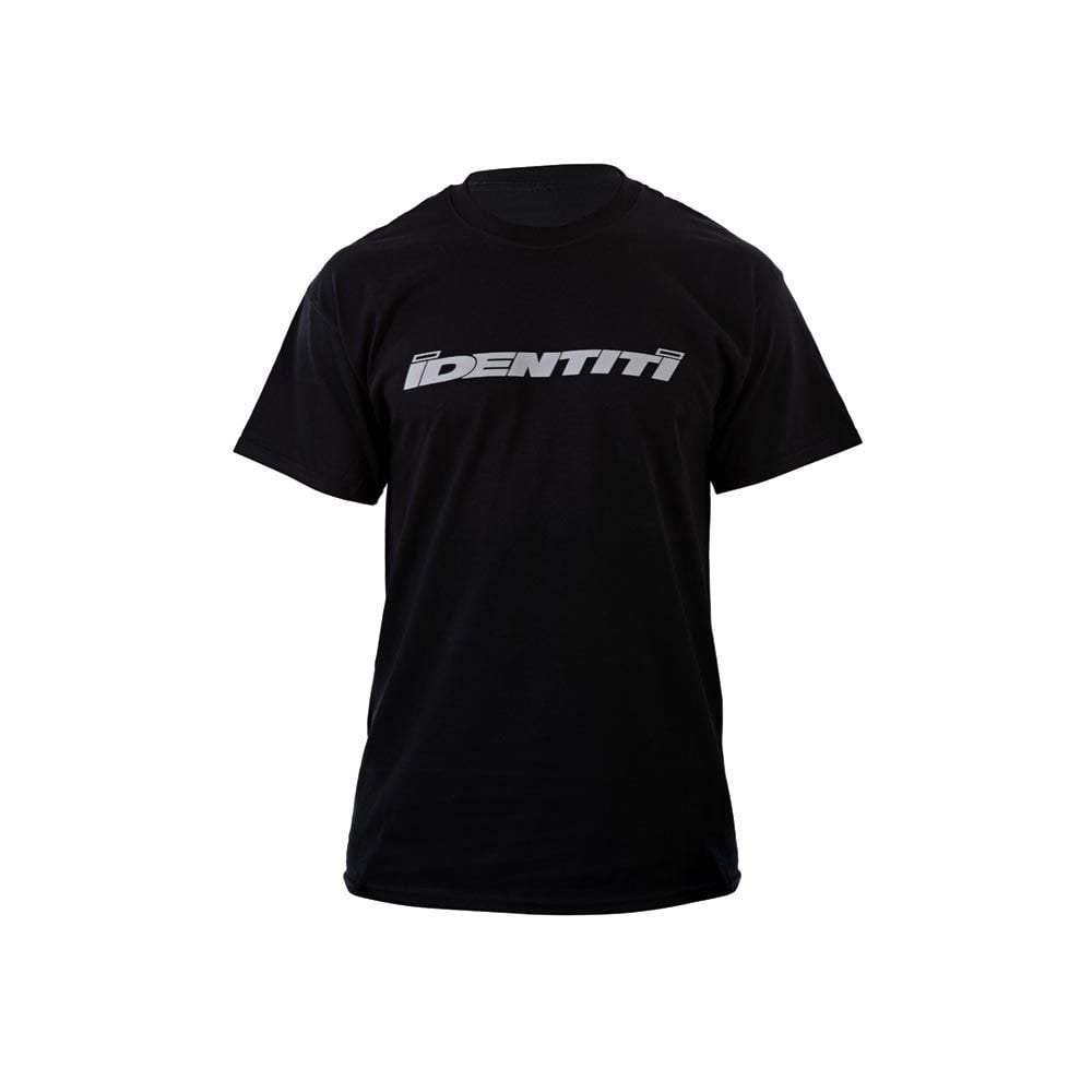 Unisex cotton jersey top by Identiti featuring fingerprint logo design, casual breathable shirt in S to XL size.