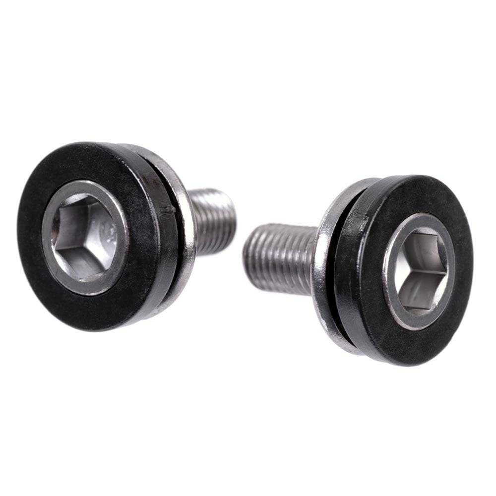 ID Shimano Type Crank Bolts M8 with Dust Cover, bicycle component spare parts, showing the bolts and dust cover in detail.