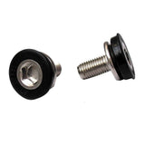 ID stainless steel M8 crank bolts with dust cover for Shimano cranksets, spare components and accessories.