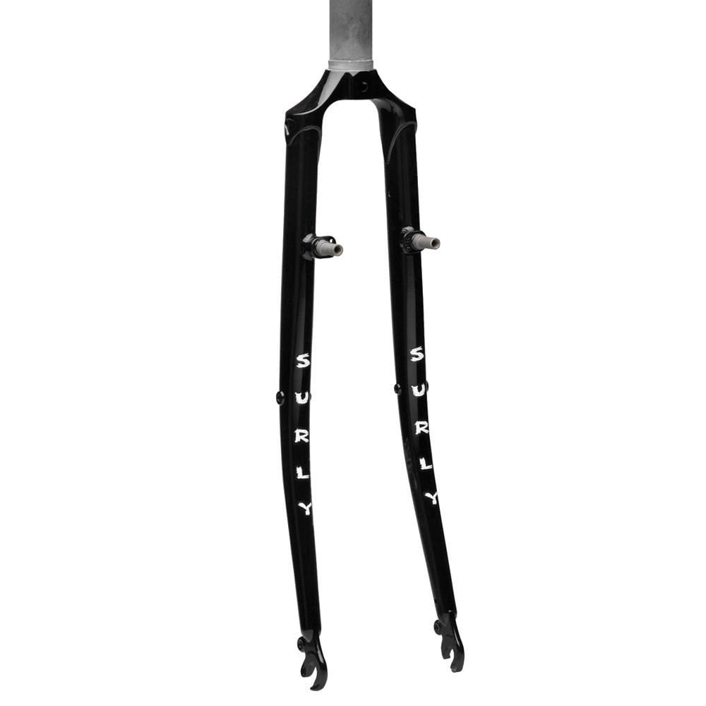 Surly Cross-Check bike fork with 700c x 45mm tire compatibility, rack and fender mounts, bike component for versatile riding.