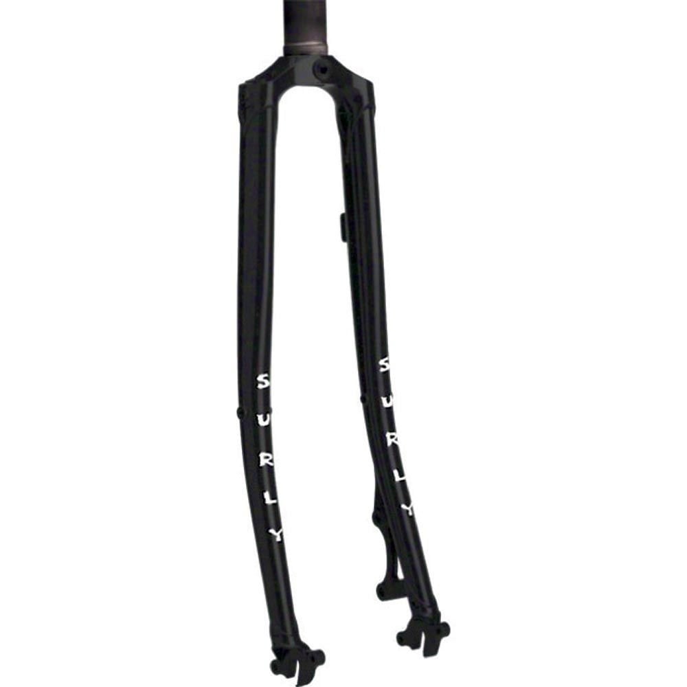 Surly Straggler 650B steel fork with disc brake mounts, ideal for touring and commuting bicycles, shown in the image.