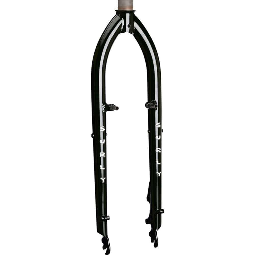 Surly Ogre 29-inch MTB disc fork with bottle mounts, suitable for 27.5 and 29-inch tires, durable mountain bike component