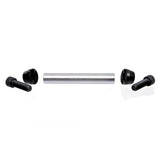 Identiti Rebate 15x100 Thru-Axle kit for front hub conversion, showing metal components and threading for bike compatibility