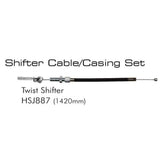 Sturmey Archer Nimbus gear cable for smooth shifting and reliable performance, shown with connectors and cable in a close-up shot.