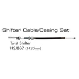 Sturmey Archer Nimbus gear cable for smooth shifting and reliable performance, shown with connectors and cable in a close-up shot.