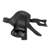 SunRace DLM400 R7 7-speed triple MTB dual lever shifters with gear display, designed for mountain bike components.