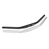Gusset Components MTB handlebar with 680mm length, 31.8mm clamp, black and silver finish, designed for mountain bike stem mounting.