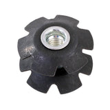 Dia-Compe Ahead Starnut for threadless headset systems, steel and alloy steerers, close-up of the component for bike steering parts.