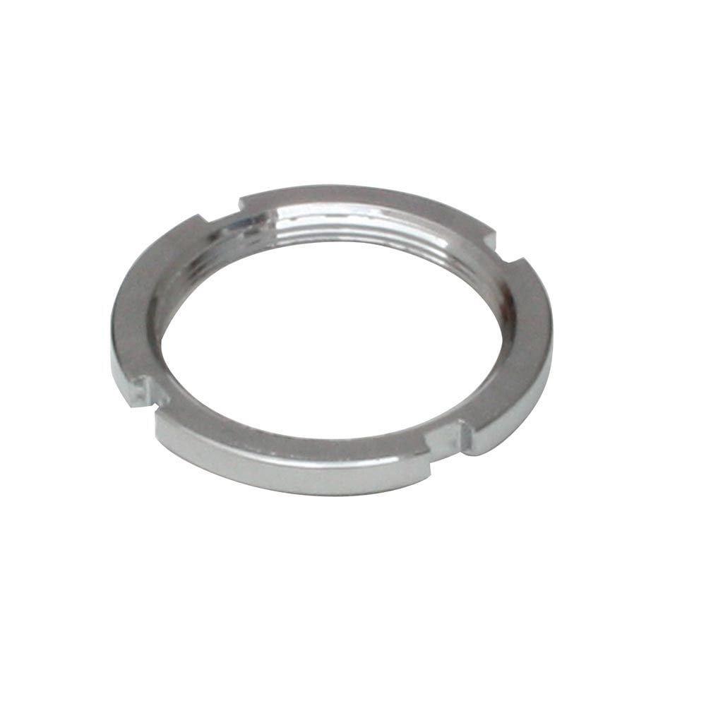 Gusset Components track lockring for sprockets, 1.29" x 24TPI, left-hand thread, metal bike component close-up image