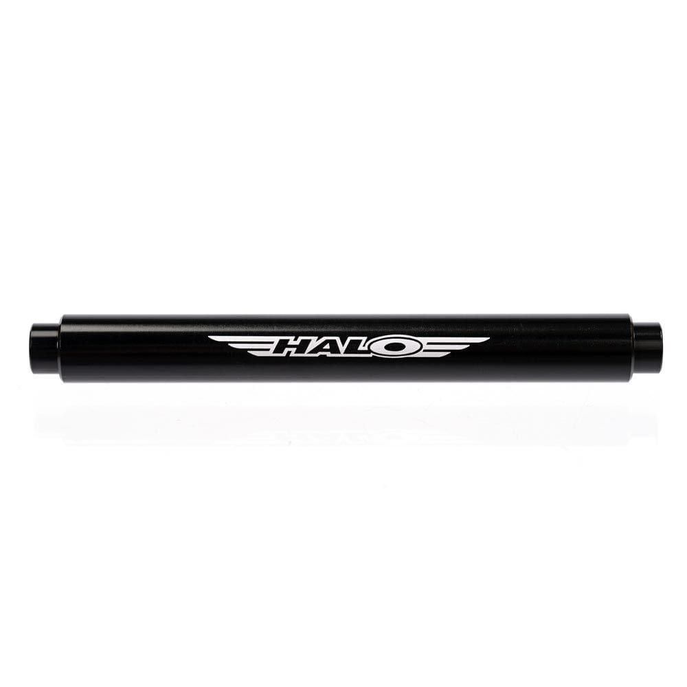 Halo 12mm QR front T-axle adaptor hub spare for quick release forks, bicycle component in black with metal construction.