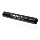 Halo front T-axle adaptor hub converting 15x100mm to 12x100mm for cycling bike components.