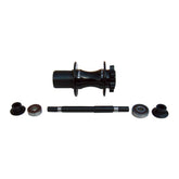 Halo Spin Doctor rear axle kit with CNC Cr-Mo hub, 135mm O.L.D., hollow type, bike components for wheel replacement.