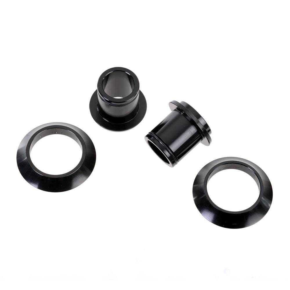 Halo Wide Boy 20mm adaptor set with spare QR cones for front hub upgrades, showing components and quick-release cones.