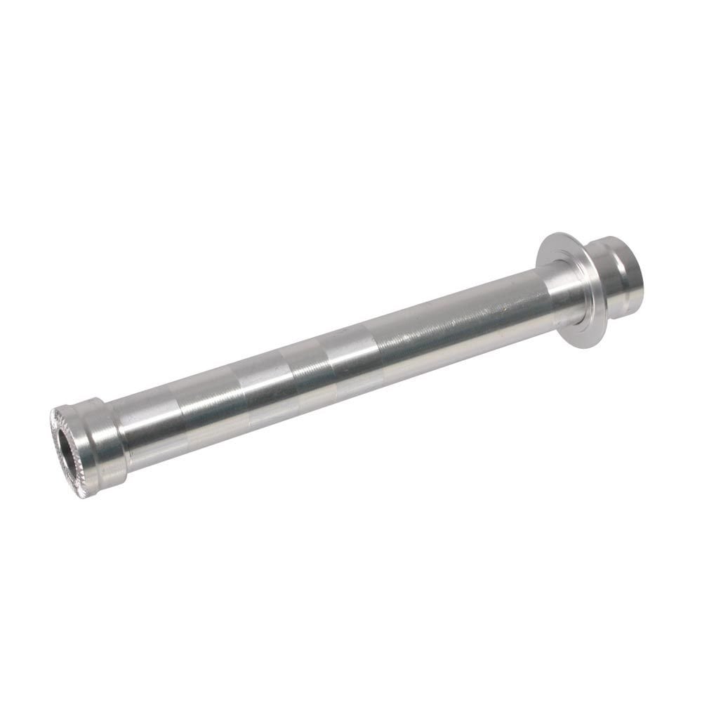Halo XCD rear 10mm alloy axle hub for bike wheel replacement, showing the shiny metal component with bolt holes.